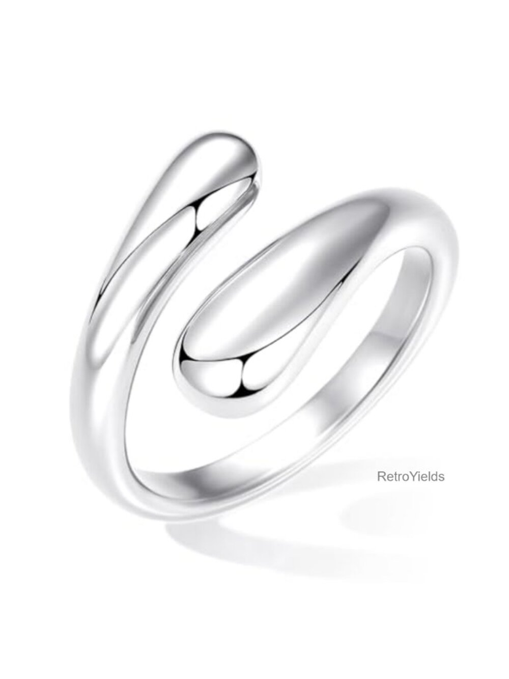 14K Gold Plated Stainless Steel Dome Ring Stackable Adjustable Statement Ring